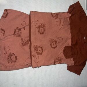 Toddler Lion Print T-Shirt and Shorts Set